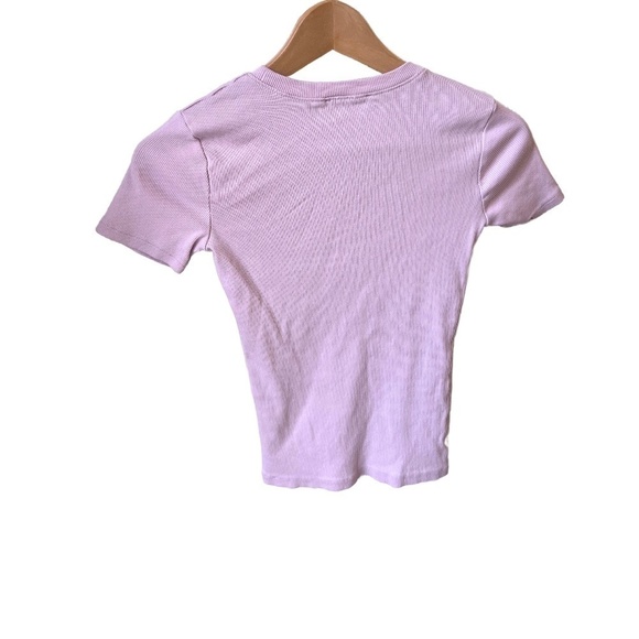 Zara Ribbed Lilac T-shirt - Picture 4 of 4